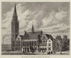 El Ayuntamiento de Rochdale, Lancashire (grabado) de English School