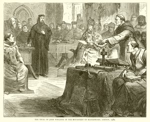 El juicio de John Wycliffe en el monasterio de Blackfriars, Londres, 1382