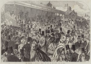 Las Tribunas en Longchamps antes de la Carrera por el Grand Prix de París de English School