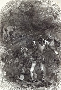Las Tropas de Lord Montacute en el Pasaje Subterráneo, ilustración de 