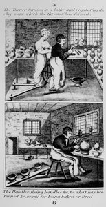 El tornero girando el torno, 1827 de English School
