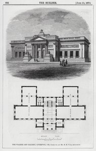 La Walker Art Gallery, Liverpool (grabado) de English School