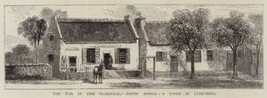 La guerra en el Transvaal, Sudáfrica, una tienda en Lydenberg de English School