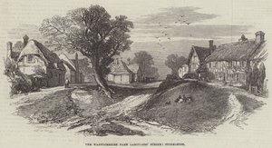 La huelga de los trabajadores agrícolas de Warwickshire, Stoneleigh (grabado) de English School
