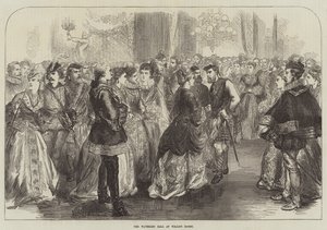 El Baile Waverley en las Salas de Willis (grabado) de English School