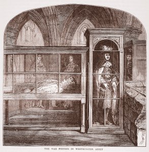 Las figuras de cera en la Abadía de Westminster, c.1880 de English School