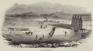 El lago de hielo de Wenham (grabado) de English School
