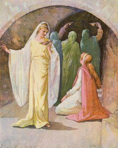 Las vírgenes sabias y necias (litografía en color) de English School