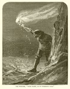 El naufragador, con llama, como de cabello al viento de English School