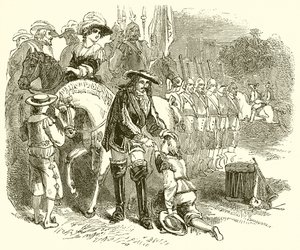 El joven John Churchill solicitando una comisión en uno de los regimientos reales de English School