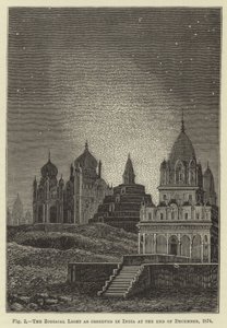 La luz zodiacal observada en India a finales de diciembre de 1874 de English School