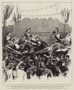 El asesinato del presidente Carnot fuera del Palais de Commerce, Lyon de English School