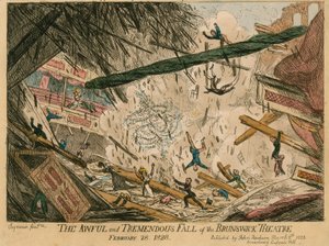 La caída terrible y tremenda del Teatro Brunswick, Londres, 28 de febrero de 1828 de English School