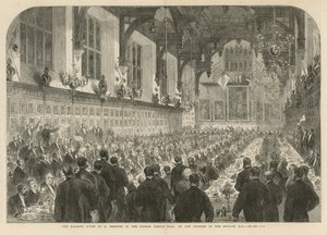 El banquete ofrecido a M Berryer en el Middle Temple Hall de English School