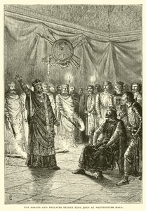 Los barones y prelados ante el Rey Juan en Westminster Hall de English School