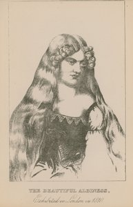 La hermosa albina, exhibida en Londres en 1810