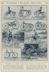 Los comienzos de las máquinas de guerra, bicicletas militares, precursores de la bicicleta militar moderna, etapas evolutivas continuas de English School