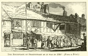 El lugar de nacimiento de Shakespeare como era en 1769 de English School