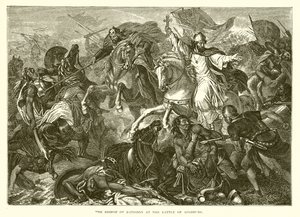 El obispo de Ratisbona en la batalla de Augsburgo de English School