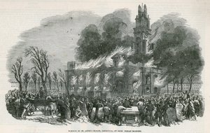 El incendio de la iglesia de Santa Ana en Limehouse de English School