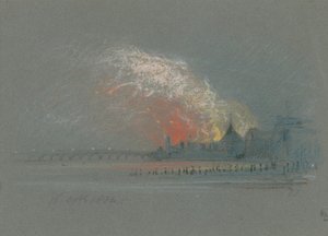 El incendio de las Casas del Parlamento, 16 de octubre de 1834 de English School