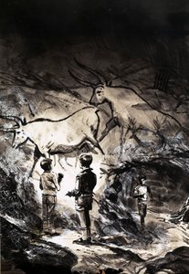 Las pinturas rupestres de Lascaux cerca de Montignac en Francia de English School