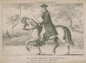 El célebre Martin Van Butchell montando su pony favorito en Hyde Park de English School