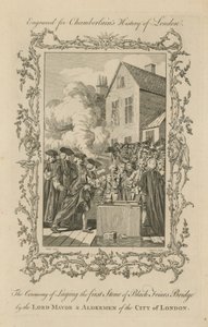 La ceremonia de colocación de la primera piedra del puente de Blackfriars de English School