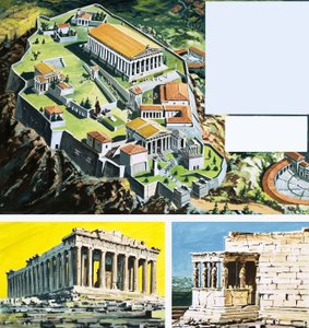 La ciudad de Atenas en la antigua Grecia de English School
