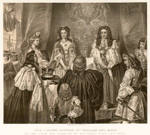 La corona ofrecida a Guillermo y María de English School