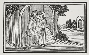 La muerte de Guy, ilustración de Chap-books del siglo XVIII de John Ashton, pub. 1882 de English School