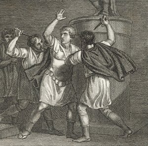La muerte de Julio César (grabado) de English School