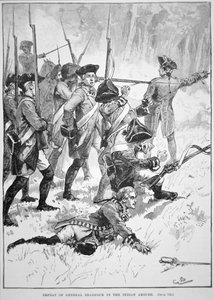 La derrota y muerte del General Edward Braddock en la emboscada india de English School