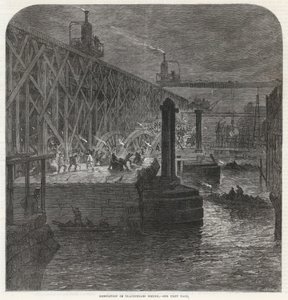 La demolición del puente de Blackfriars de English School