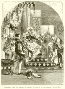 El despido del Conde de Murray y el Abad de Kilwinning por la Reina Isabel de English School