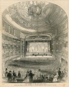 El sorteo de los premios de la Unión de Arte en el Teatro Drury Lane el 27 de abril de 1847 de English School