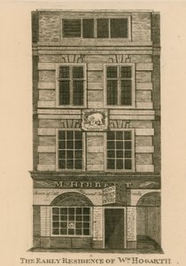 La primera residencia de William Hogarth, Fenchurch Street, Londres