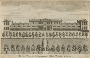 La perspectiva este de las casas de beneficencia de los Haberdashers de English School