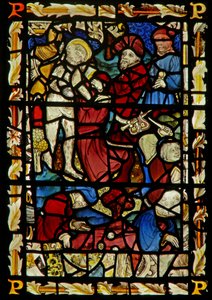 La ventana este que representa a Cristo despojado para la Crucifixión; echando suertes de English School