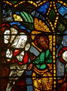 La ventana este que representa a las tres Marías en la tumba de la Resurrección de English School