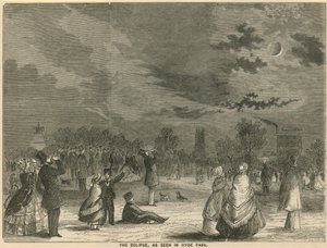 El eclipse, visto en Hyde Park, Londres de English School