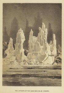Los efectos de los rayos del sol en un iceberg