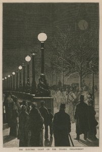 La luz eléctrica en el Thames Embankment