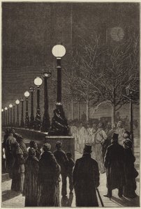 La luz eléctrica en el malecón del Támesis