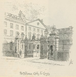 Las puertas de entrada al Hospital Guys, Londres de English School