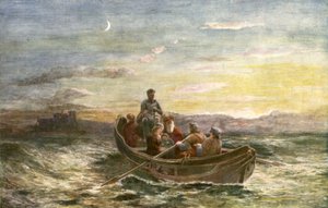 La fuga de María Reina de Escocia del Castillo de Loch Leven de English School