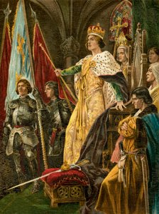 La exhortación dirigida a Eduardo IV (litografía en color) de English School