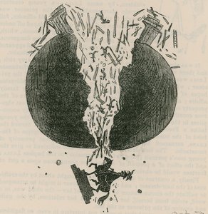 La caída de la estatua de Wellington; caricatura de English School