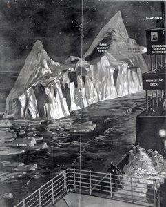 El famoso iceberg visto por J. Scarrott a bordo del Titanic, 1912