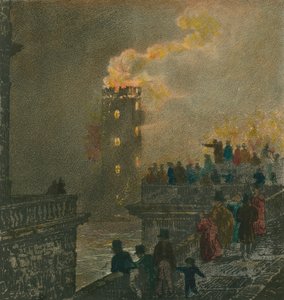 El incendio desde el Puente de Waterloo el 5 de enero de 1826